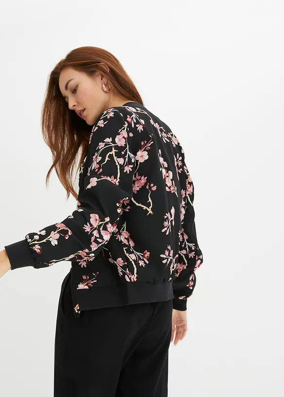Kurzer Blouson in schwarz von hinten (im Anschnitt) - bonprix