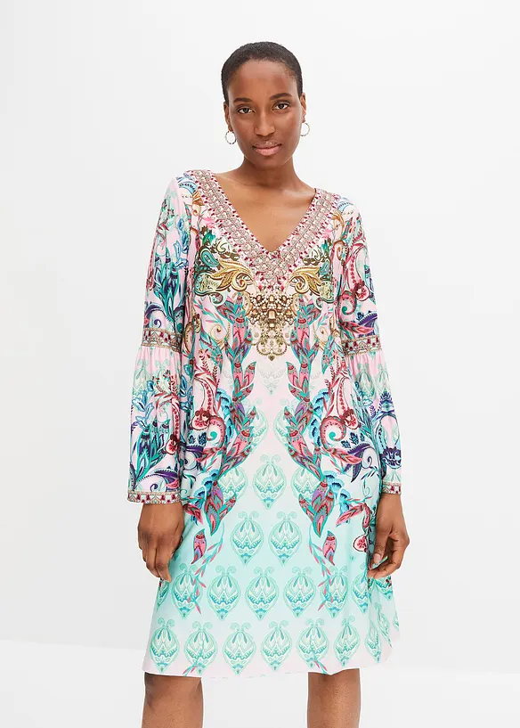 Jerseykleid in blau von vorne (Totalaufnahme) - bonprix Jerseykleid in blau von vorne (Totalaufnahme) - bonprix
