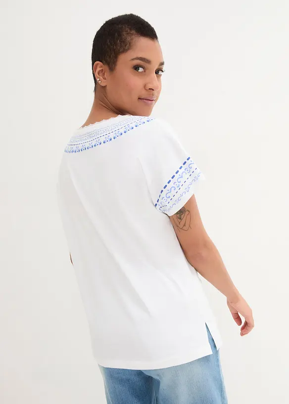 T-Shirt mit Bio-Baumwolle in weiß von hinten (im Anschnitt) - bonprix