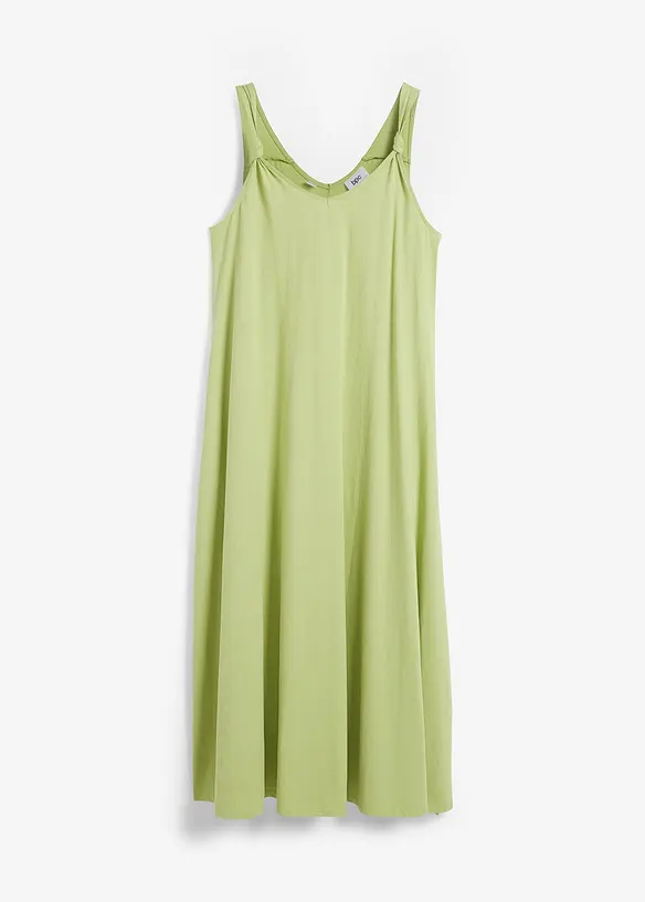 Jerseykleid aus reiner Baumwolle in grün von vorne - bonprix