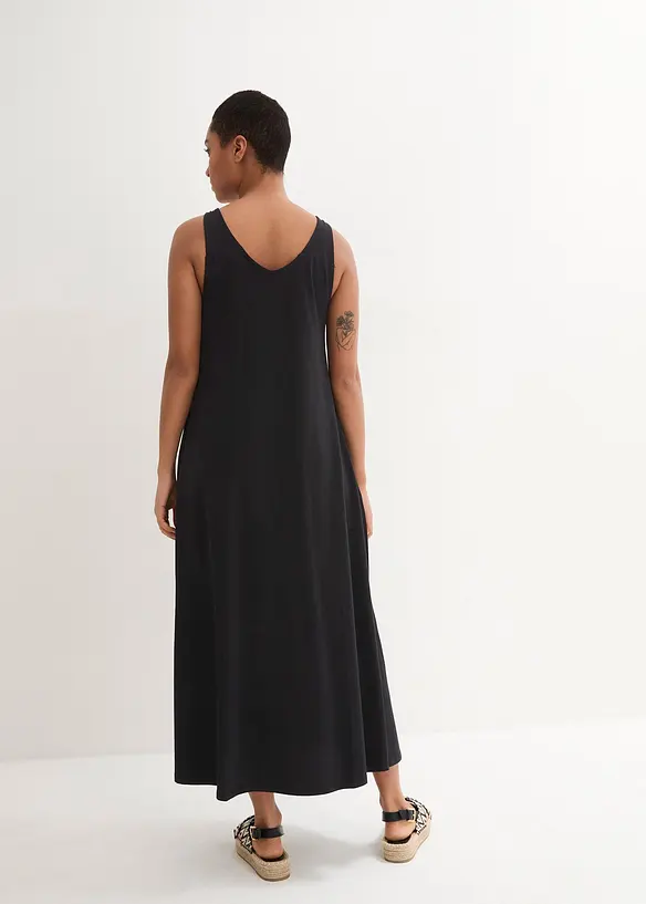 Jerseykleid aus reiner Baumwolle in schwarz von hinten (Totalaufnahme) - bonprix Jerseykleid aus reiner Baumwolle in schwarz von hinten (Totalaufnahme) - bonprix