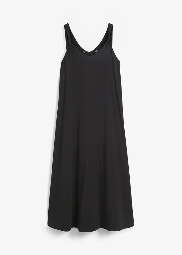 Jerseykleid aus reiner Baumwolle in schwarz von vorne - bonprix Jerseykleid aus reiner Baumwolle in schwarz von vorne - bonprix