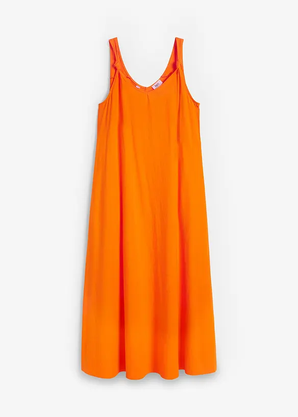Jerseykleid aus reiner Baumwolle in orange von vorne - bonprix