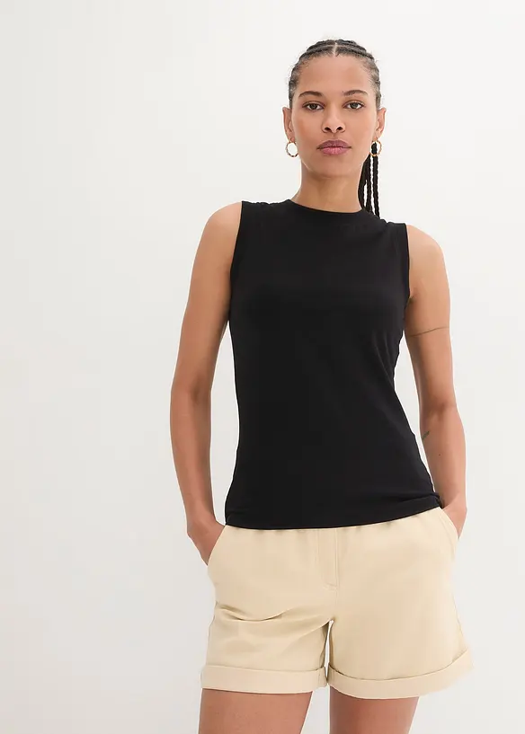 Tanktop in schwarz von vorne (im Anschnitt) - bonprix