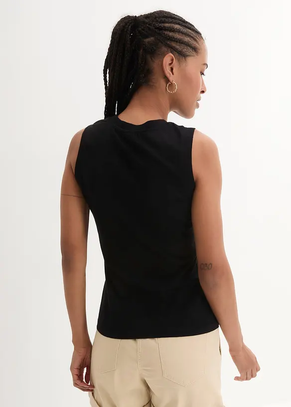 Tanktop in schwarz von hinten (im Anschnitt) - bonprix