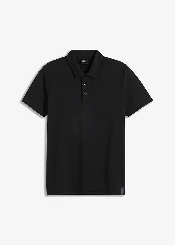 Sport-Poloshirt, schnelltrocknend in schwarz von vorne - bonprix