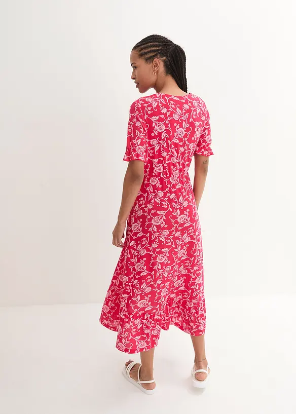 Jerseykleid in rot von hinten (Totalaufnahme) - bonprix