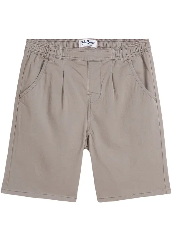 Jungen Schlupf-Chino-Bermuda, Regular Fit in grau von vorne - bonprix