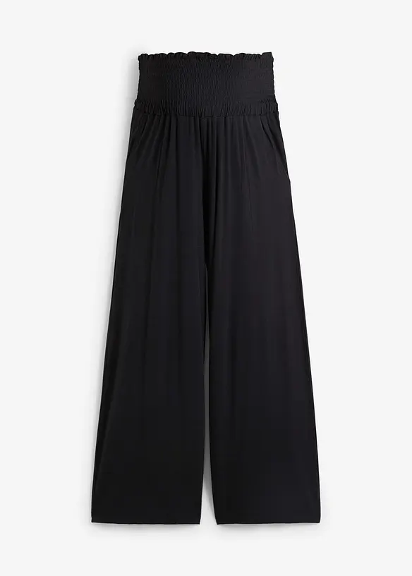 Umstandsculotte aus weicher Viskose, Loose Fit in schwarz von vorne - bonprix