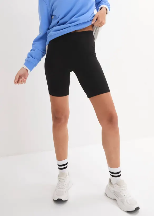 Radlerhose (2er-Pack) in schwarz von vorne - bonprix Radlerhose (2er-Pack) in schwarz von vorne - bonprix