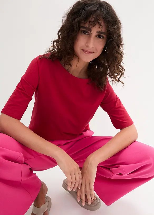 U-Boot-Ausschnitt-Shirt in rot von vorne (im Anschnitt) - bonprix U-Boot-Ausschnitt-Shirt in rot von vorne (im Anschnitt) - bonprix