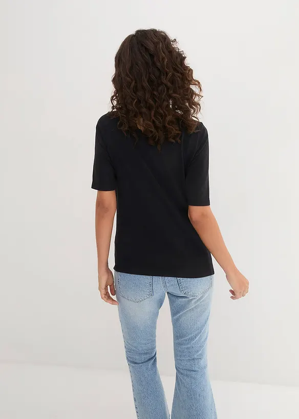 U-Boot-Ausschnitt-Shirt in schwarz von hinten (im Anschnitt) - bonprix U-Boot-Ausschnitt-Shirt in schwarz von hinten (im Anschnitt) - bonprix