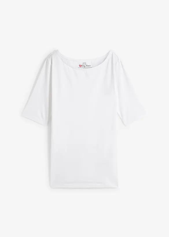 U-Boot-Ausschnitt-Shirt in weiß von vorne - bonprix U-Boot-Ausschnitt-Shirt in weiß von vorne - bonprix