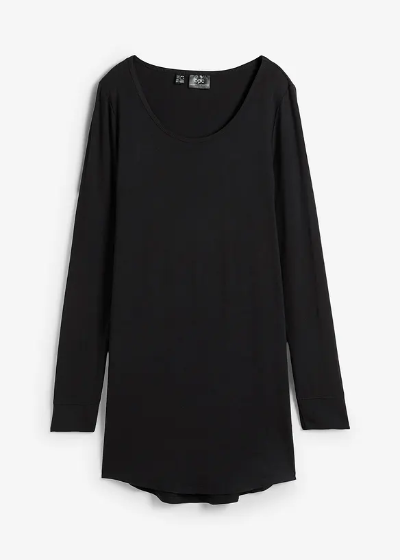 Viskose Longshirt, Langarm in schwarz von vorne - bonprix