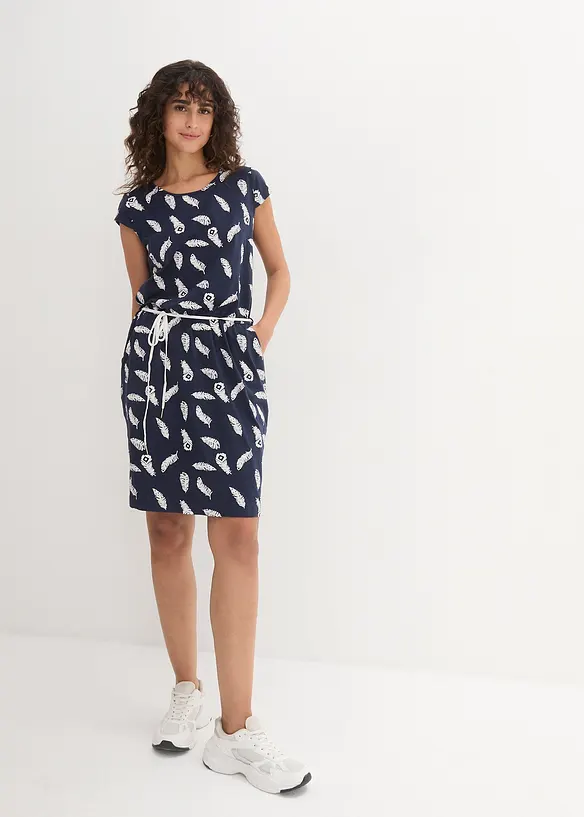 Shirtkleid in blau von vorne (Totalaufnahme) - bonprix