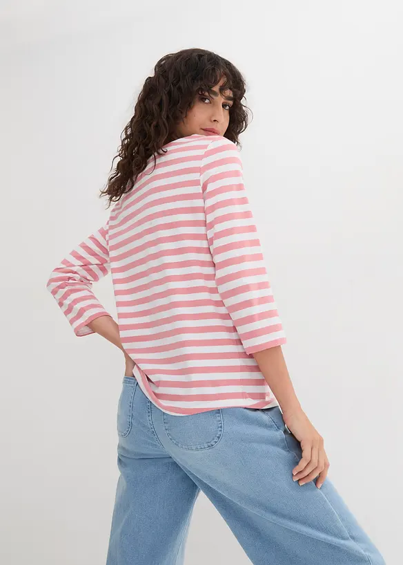Shirt mit U-Boot-Ausschnitt in rosa von hinten (im Anschnitt) - bonprix