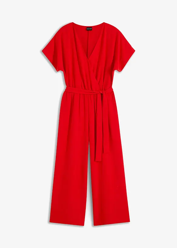 Kurzarm-Overall in rot von vorne - bonprix Kurzarm-Overall in rot von vorne - bonprix