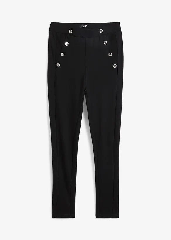 Leggings aus bequemen Punto di Roma in schwarz von vorne - bonprix Leggings aus bequemen Punto di Roma in schwarz von vorne - bonprix