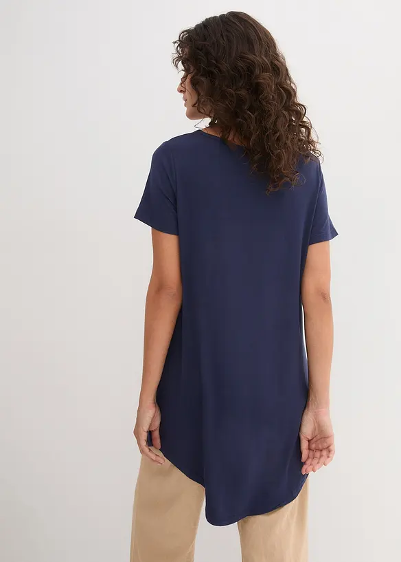 Longshirt aus softer Viskose in blau von hinten (im Anschnitt) - bonprix Longshirt aus softer Viskose in blau von hinten (im Anschnitt) - bonprix