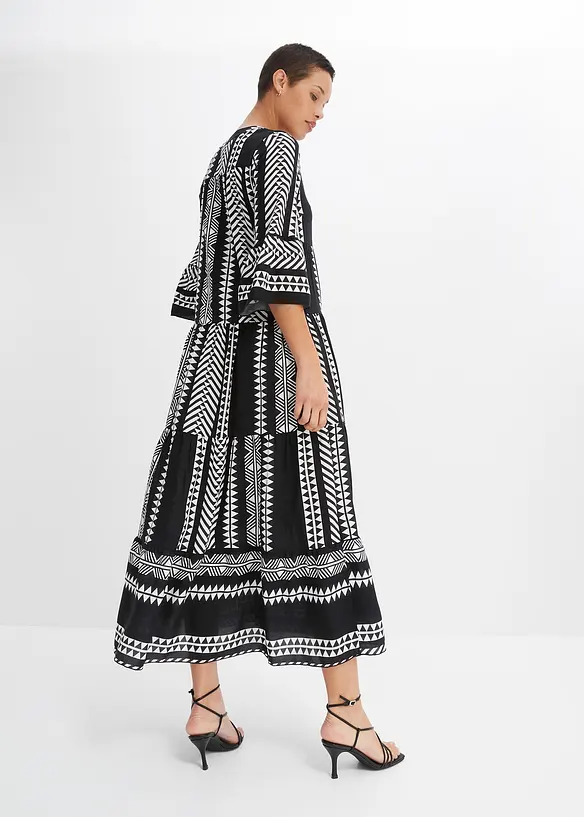 Maxikleid aus fließender Viskose in schwarz von hinten (Totalaufnahme) - bonprix Maxikleid aus fließender Viskose in schwarz von hinten (Totalaufnahme) - bonprix