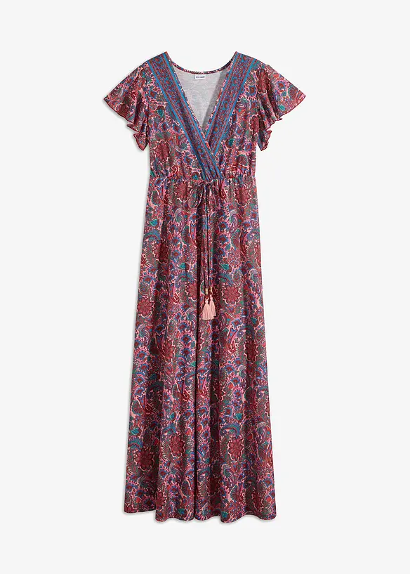 Jersey-Maxikleid mit Bindegürtel in rosa von vorne - bonprix Jersey-Maxikleid mit Bindegürtel in rosa von vorne - bonprix