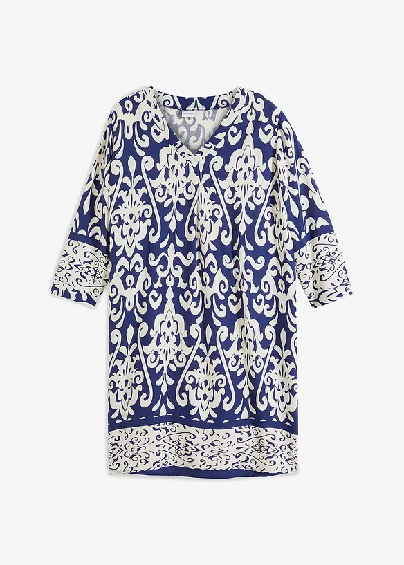 Tunika-Kleid aus fließender Viskose in blau von vorne - bonprix Tunika-Kleid aus fließender Viskose in blau von vorne - bonprix