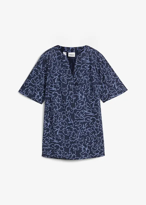 Tunikabluse aus reiner Baumwolle in blau von vorne - bonprix Tunikabluse aus reiner Baumwolle in blau von vorne - bonprix