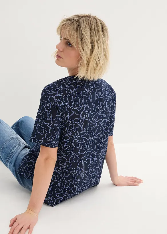 Tunikabluse aus reiner Baumwolle in blau von hinten (im Anschnitt) - bonprix Tunikabluse aus reiner Baumwolle in blau von hinten (im Anschnitt) - bonprix