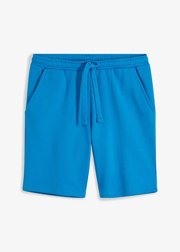 Sweat-Bermuda in Regular Fit in blau von vorne - bonprix