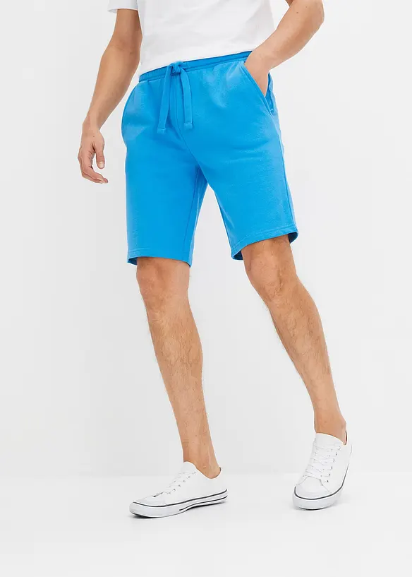 Sweat-Bermuda in Regular Fit in blau von vorne - bonprix
