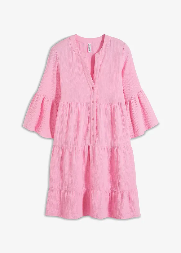 Tunika-Kleid aus reiner Baumwolle in rosa von vorne - bonprix Tunika-Kleid aus reiner Baumwolle in rosa von vorne - bonprix