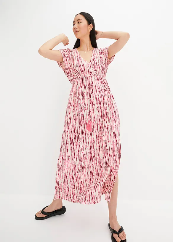 Maxikleid aus fließender Viskose in lila von vorne (Totalaufnahme) - bonprix Maxikleid aus fließender Viskose in lila von vorne (Totalaufnahme) - bonprix