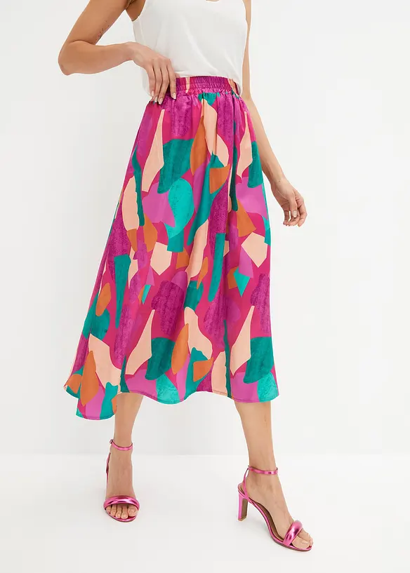 bedruckter Satin-Rock in pink von vorne - bonprix bedruckter Satin-Rock in pink von vorne - bonprix