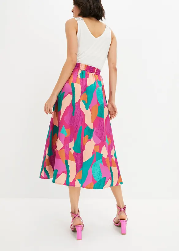 bedruckter Satin-Rock in pink von hinten - bonprix bedruckter Satin-Rock in pink von hinten - bonprix