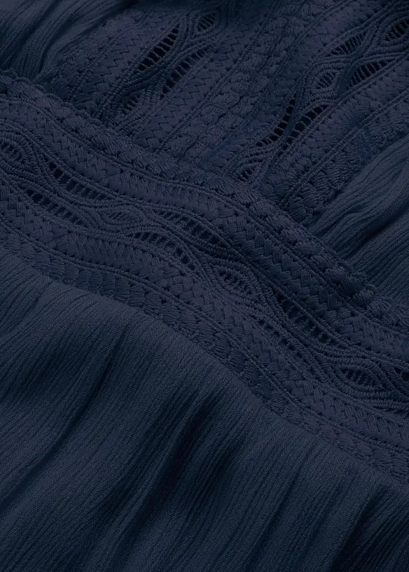 Sommer-Maxikleid mit Spitze in blau - bonprix
