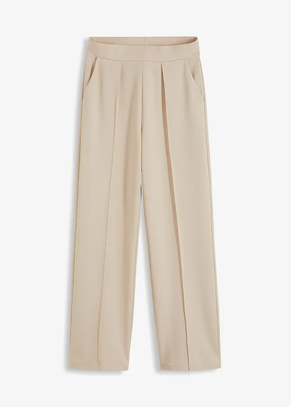 Schlupfhose aus fester Interlock-Qualität in beige von vorne - bonprix