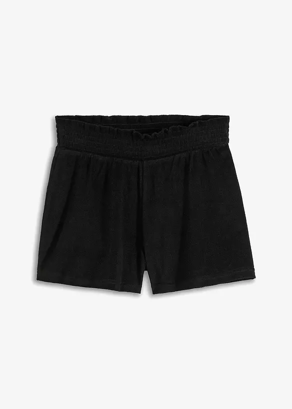 Frottee-Shorts in schwarz von vorne - bonprix