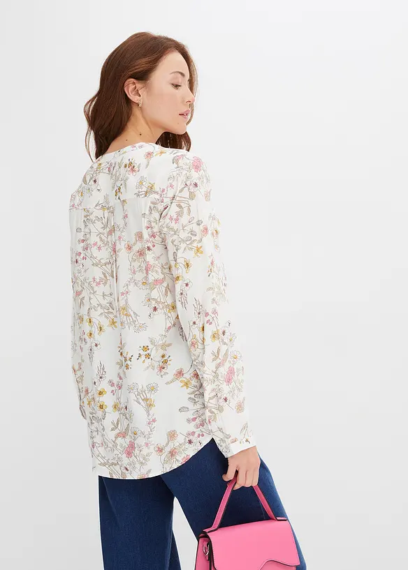 Bluse aus reiner Viskose in weiß von hinten (im Anschnitt) - bonprix Bluse aus reiner Viskose in weiß von hinten (im Anschnitt) - bonprix