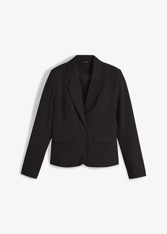 Kurzblazer mit Pattentaschen in schwarz von vorne - bonprix Kurzblazer mit Pattentaschen in schwarz von vorne - bonprix