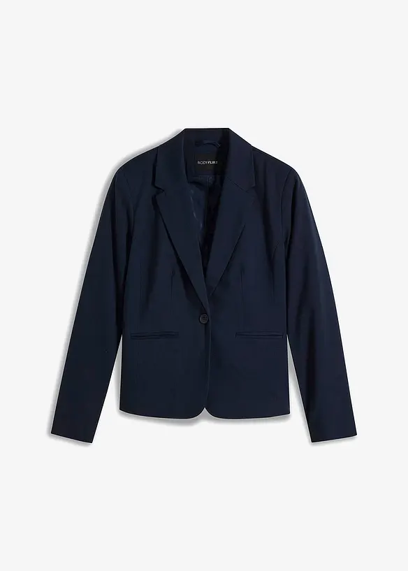 Blazer mit Paspeltaschen in blau von vorne - bonprix