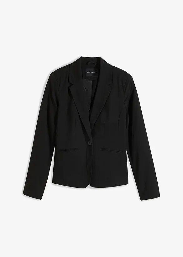Blazer mit Paspeltaschen in schwarz von vorne - bonprix
