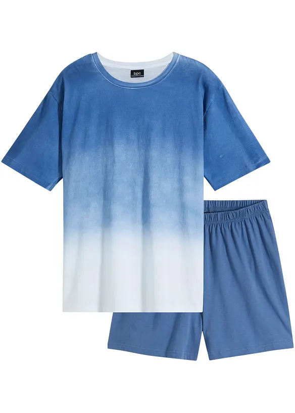 Shorty aus reiner Baumwolle in blau von vorne - bonprix