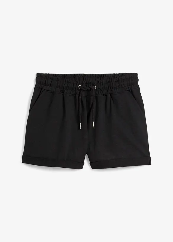 Sweat-Shorts aus Baumwoll-Mix in schwarz von vorne - bonprix