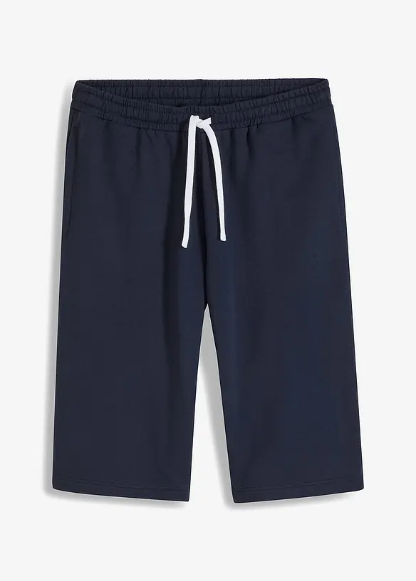 Sweat-Longbermuda in Regular Fit in blau von vorne - bonprix