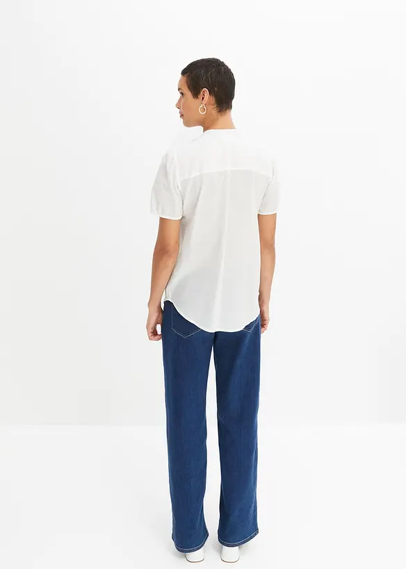 Bluse mit Lochstickerei in weiß von hinten (im Anschnitt) - bonprix Bluse mit Lochstickerei in weiß von hinten (im Anschnitt) - bonprix