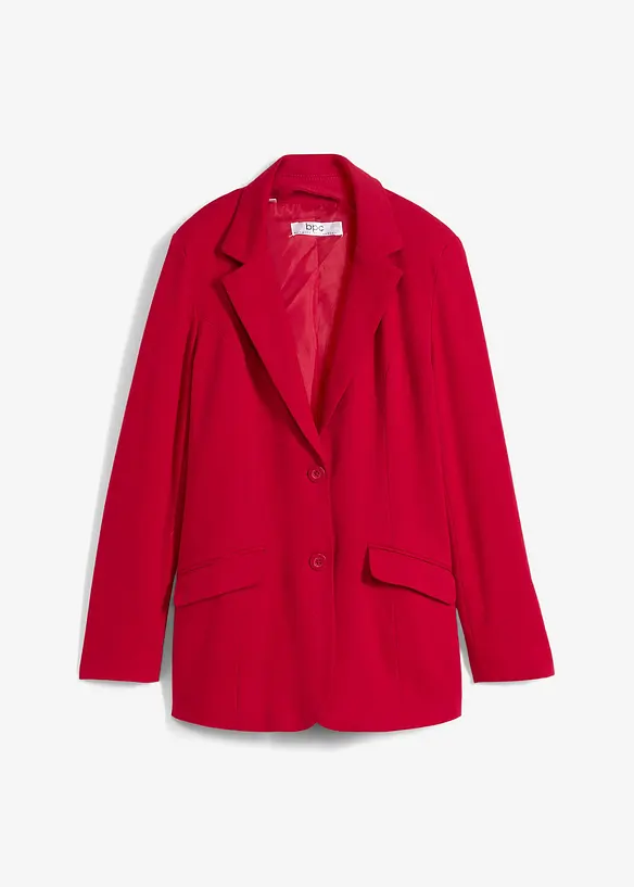 Longblazer aus reiner Baumwolle in rot von vorne - bonprix