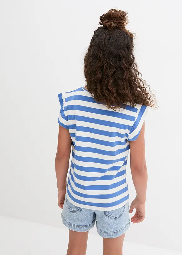 Shirt mit Bio-Baumwolle (2er Pack) in weiß von hinten (im Anschnitt) - bonprix