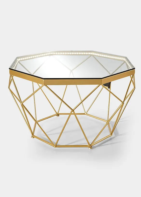 Couchtisch mit LED in gold von vorne - bonprix