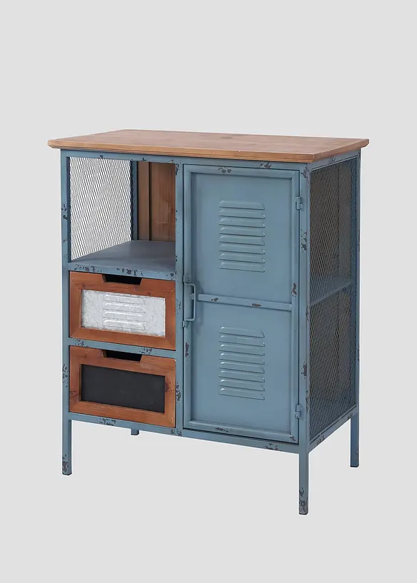 Kommode Spindoptik in blau von vorne - bonprix
