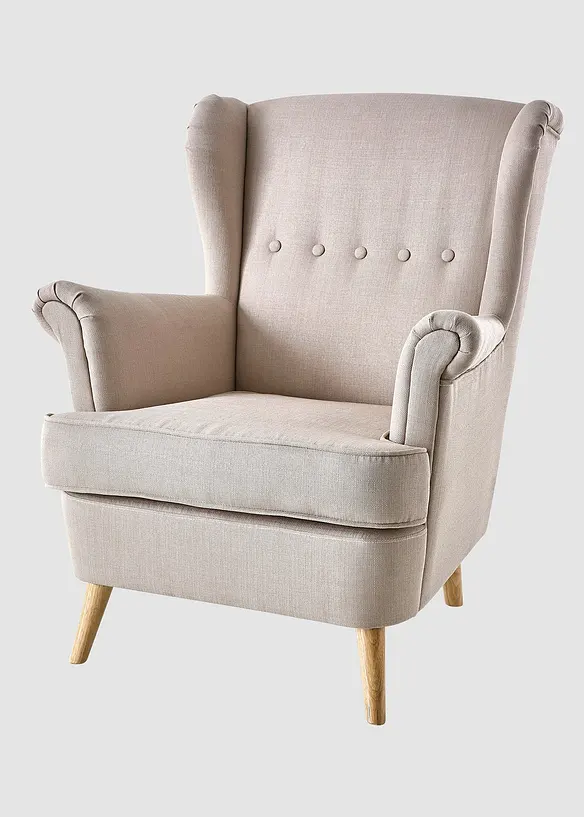 Ohrensessel in beige von vorne - bonprix